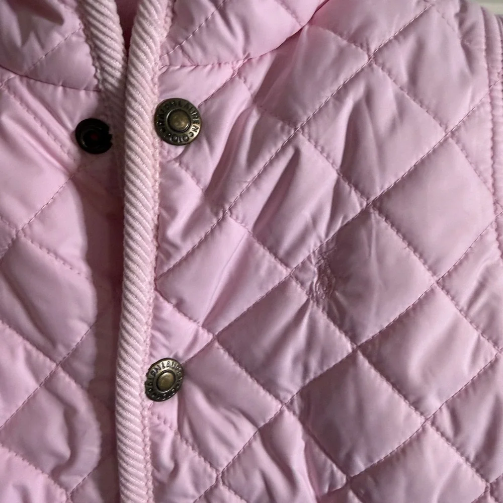 Ralph Lauren Pink Quilted Bunting Hooded Pram Suit Fleece Lined 9M